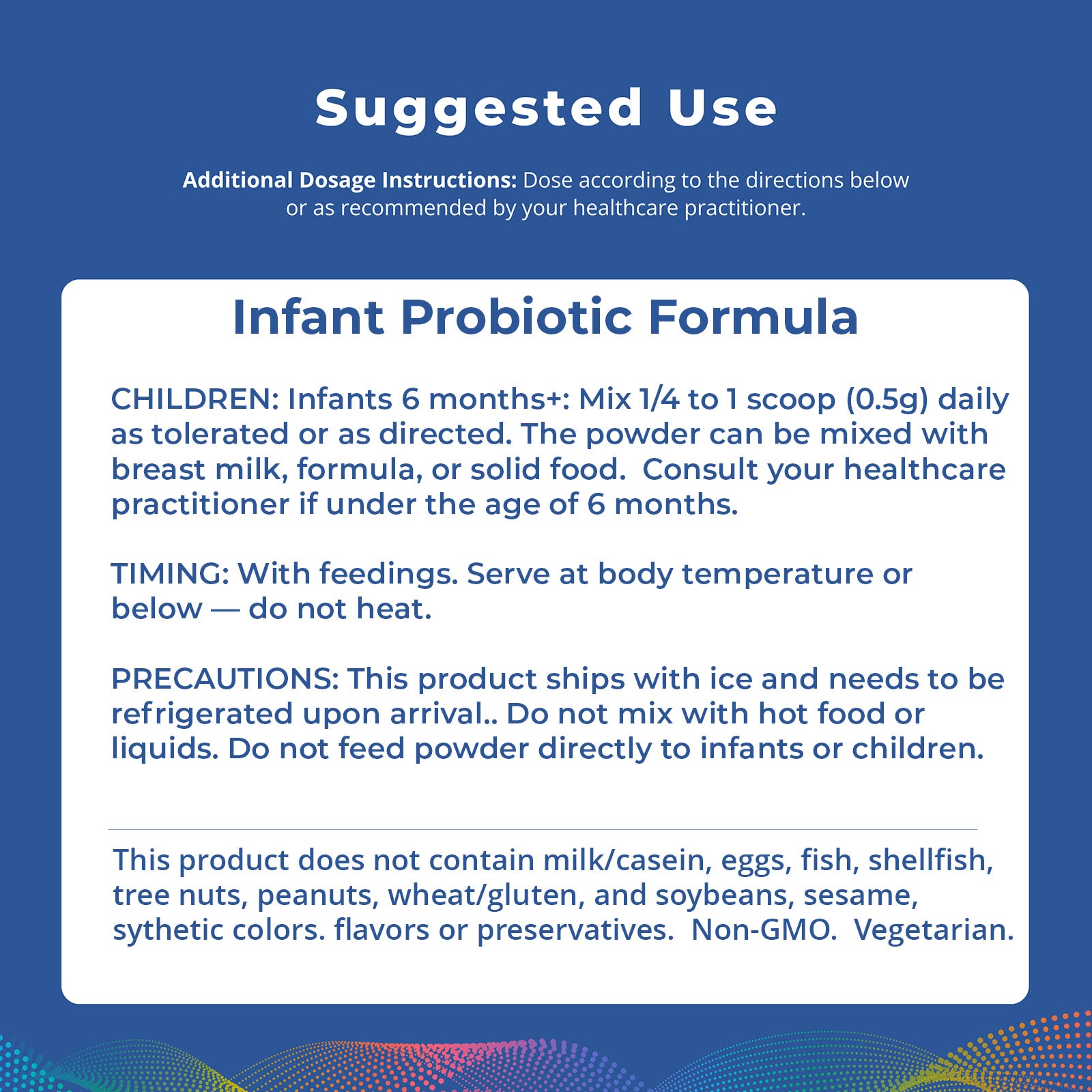 Fórmula probiótica infantil, 66 g en polvo