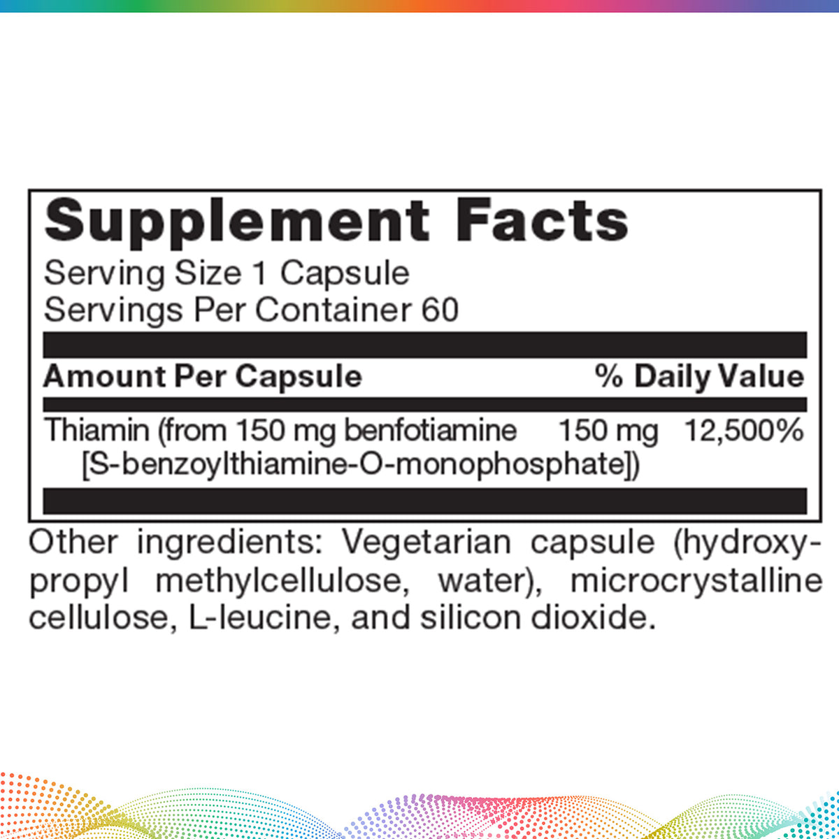 Benfotiamine Vitamin B1, 60 Capsules