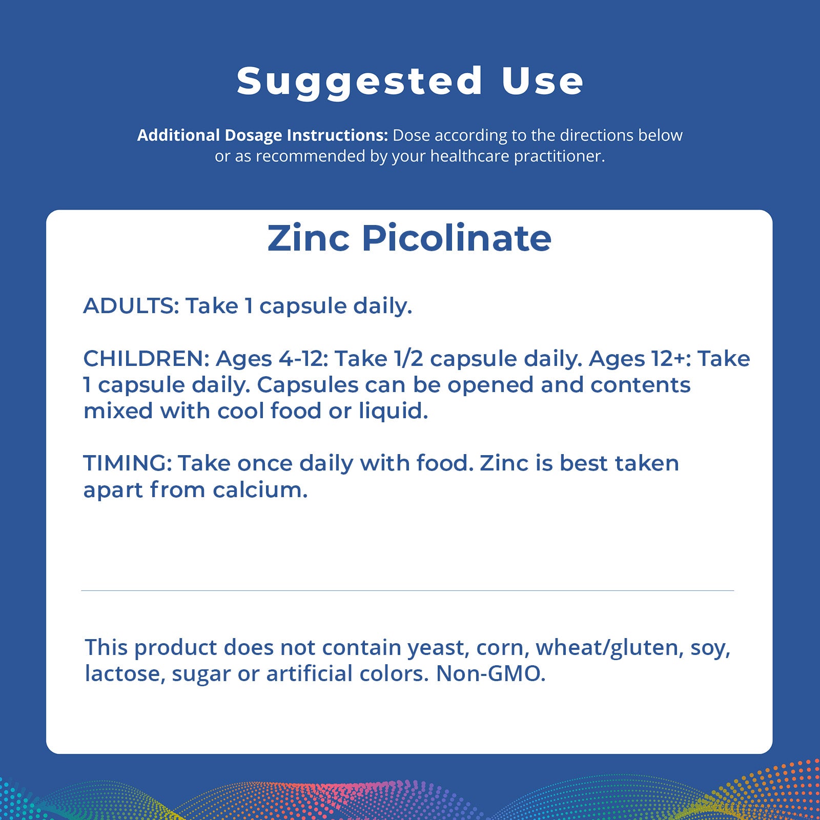 Zinc Picolinate 50 mg, 100 Capsules