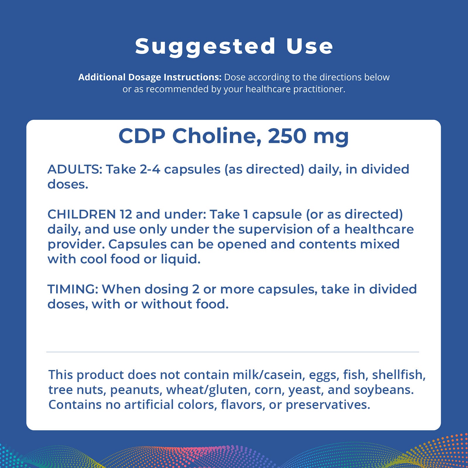 CDP Choline 250 mg, 60 Capsules  ON SALE!