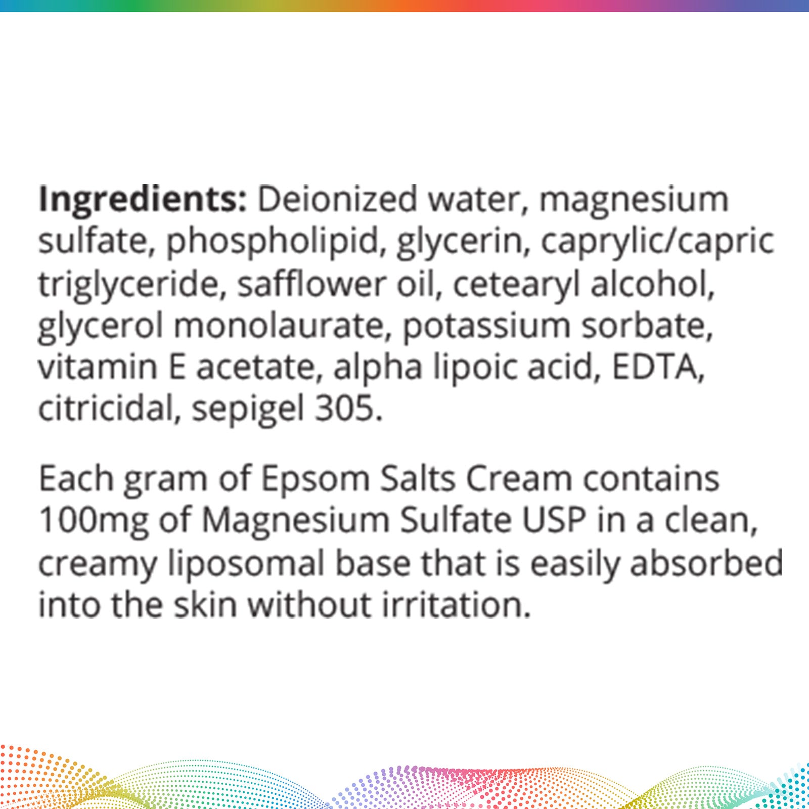 Epsom Salts Cream - 2 oz