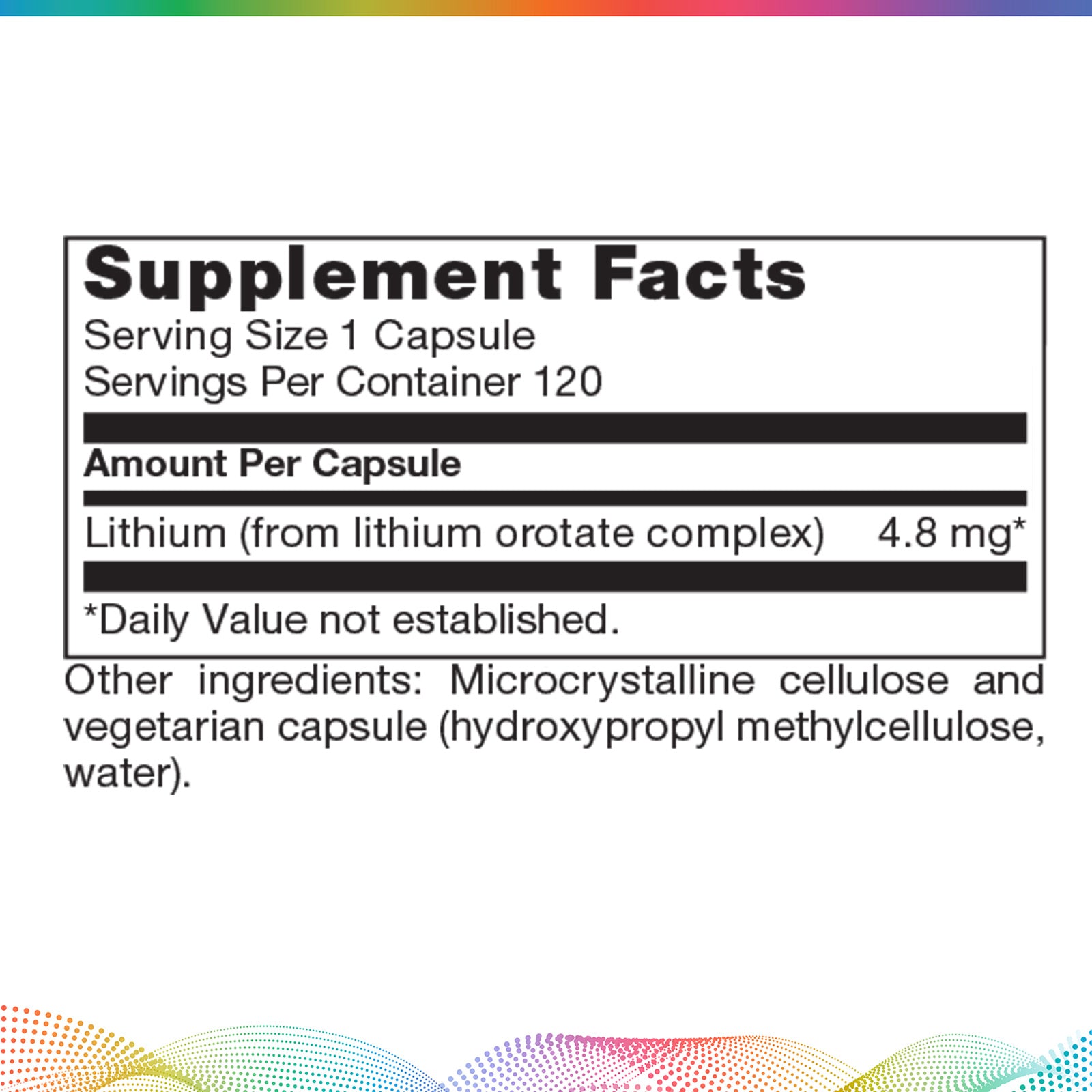 Lithium Orotate 4.8 mg, 120 Capsules