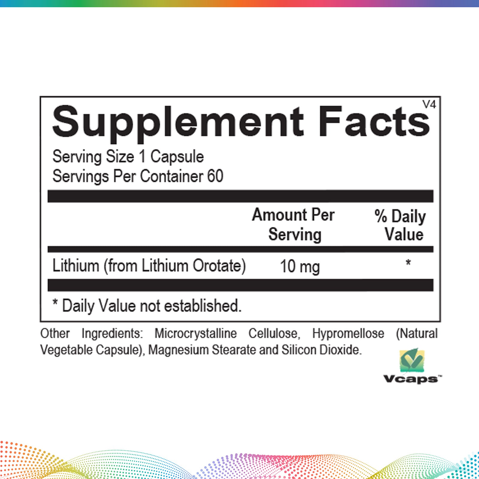 Lithium Orotate 10mg, 60 Capsules