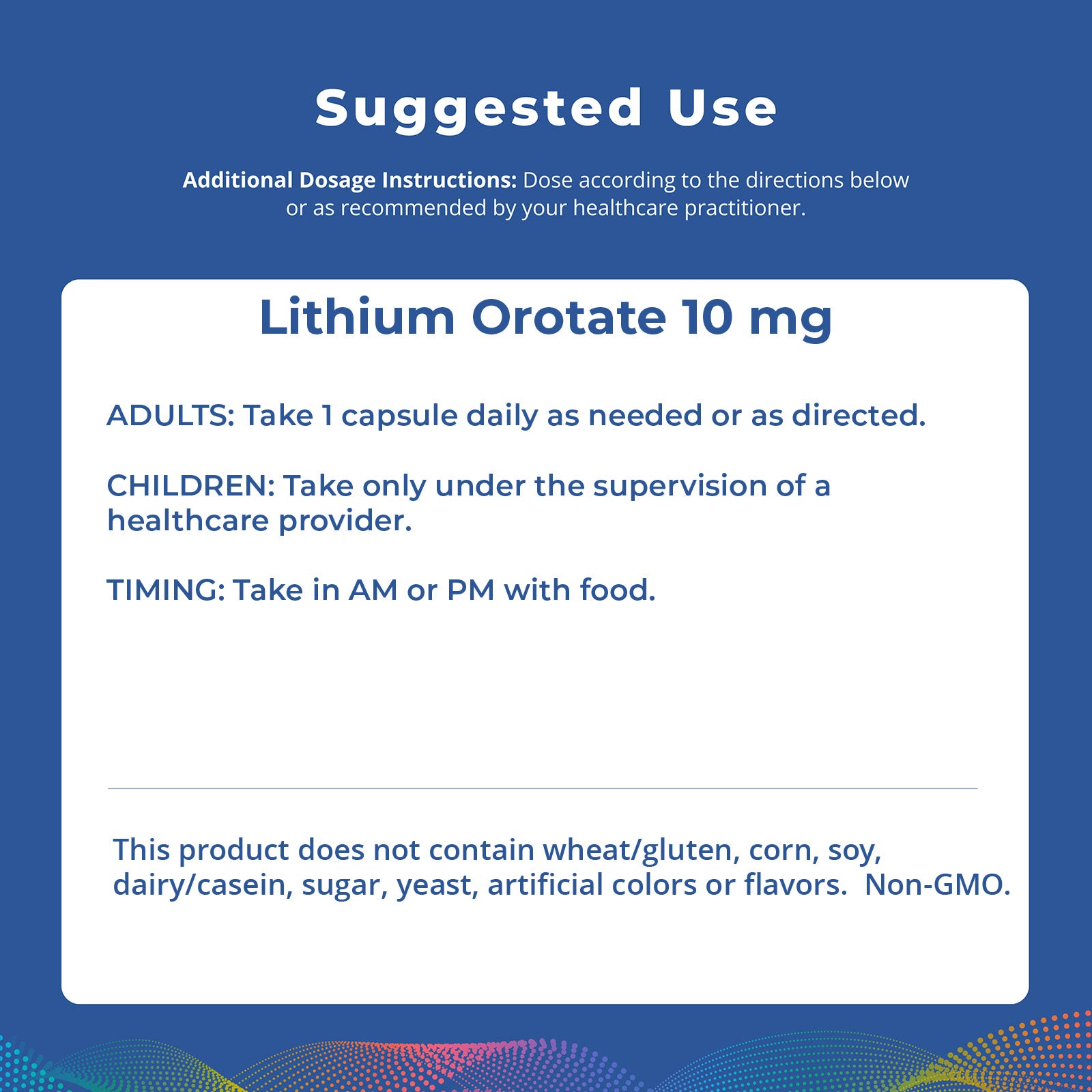 Lithium Orotate 10mg, 60 Capsules