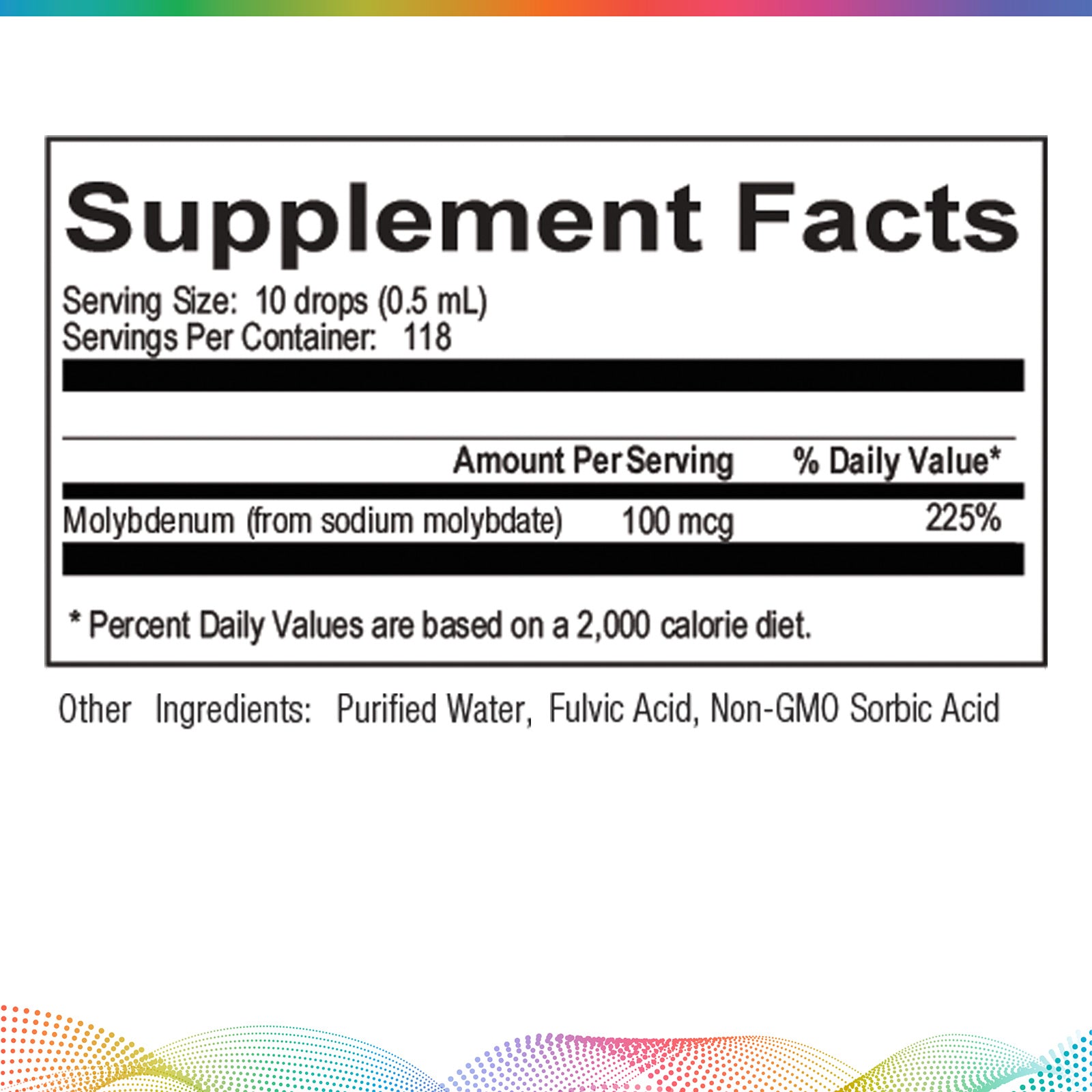 Liquid Molybdenum Ionic Concentrate, 60 ml