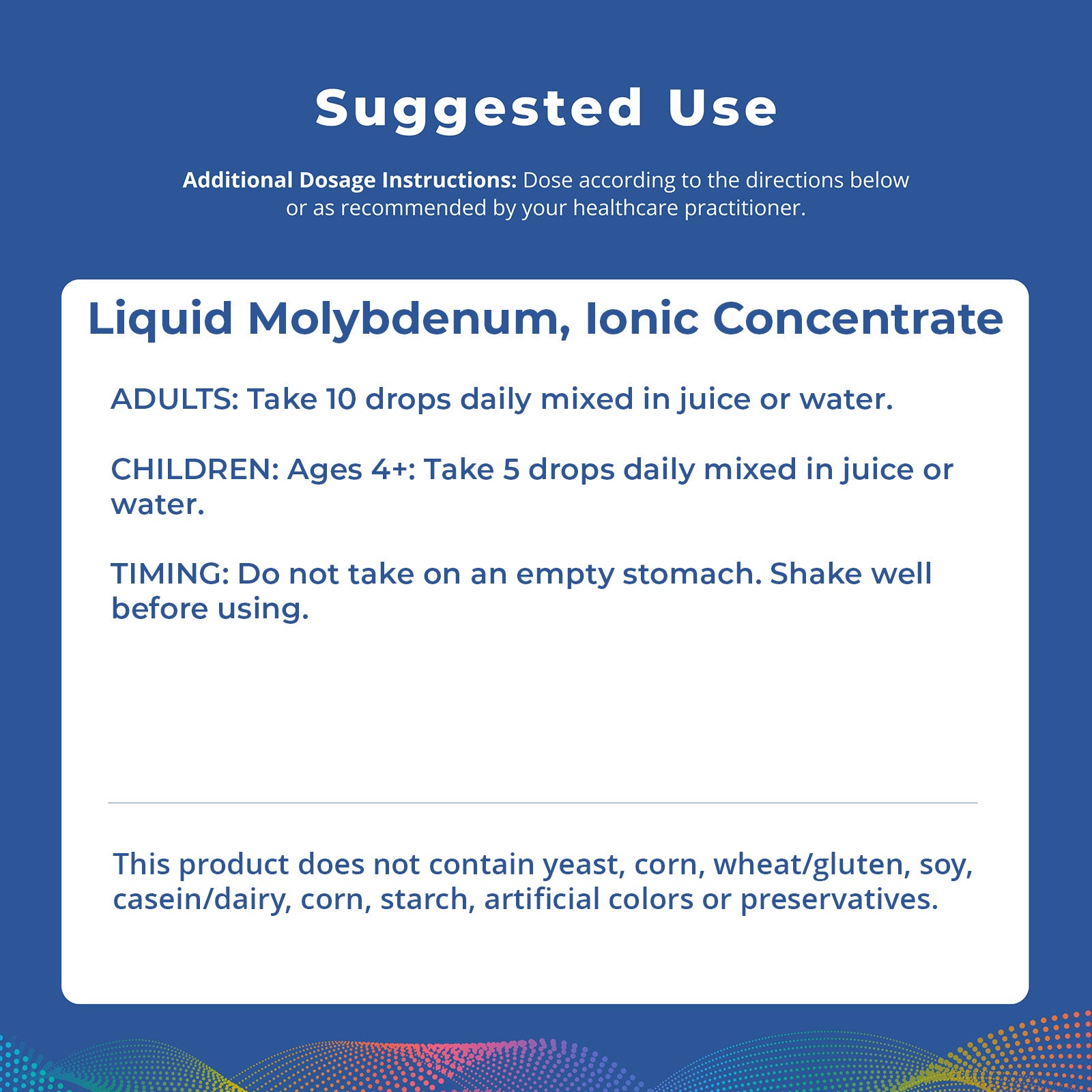 Liquid Molybdenum Ionic Concentrate, 60 ml
