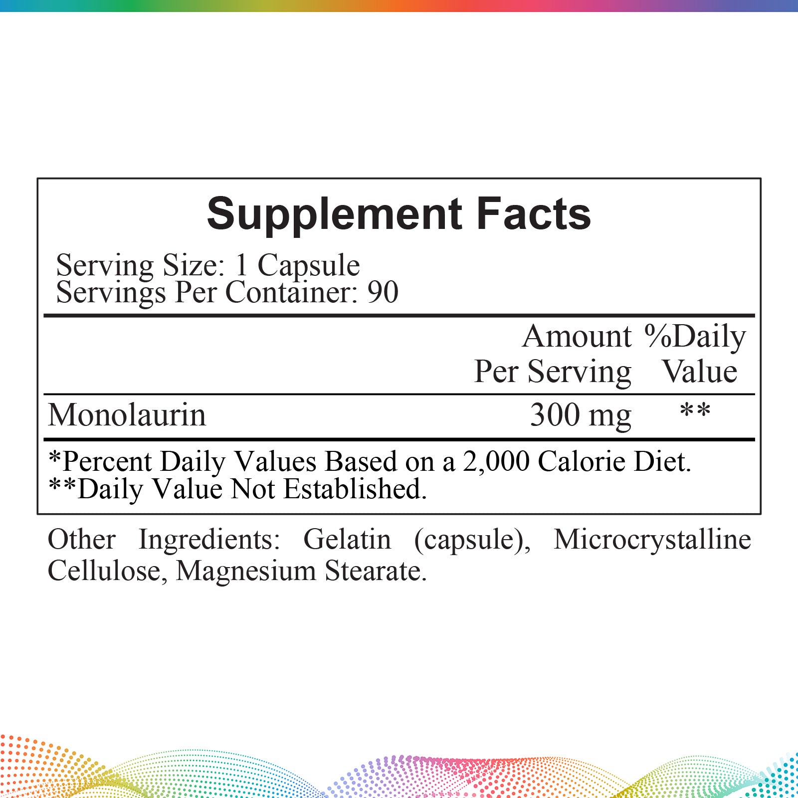 Monolaurin - 600 mg, 90 Capsules