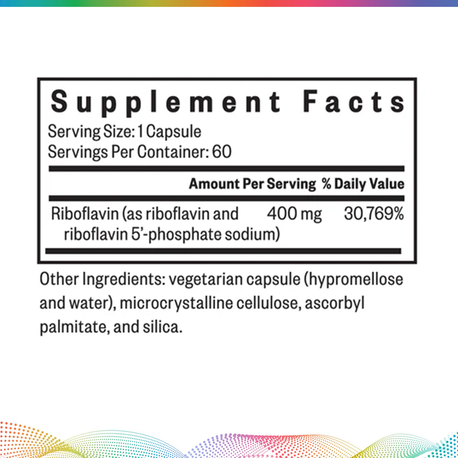 Riboflavin 400 mg, 60 Capsules