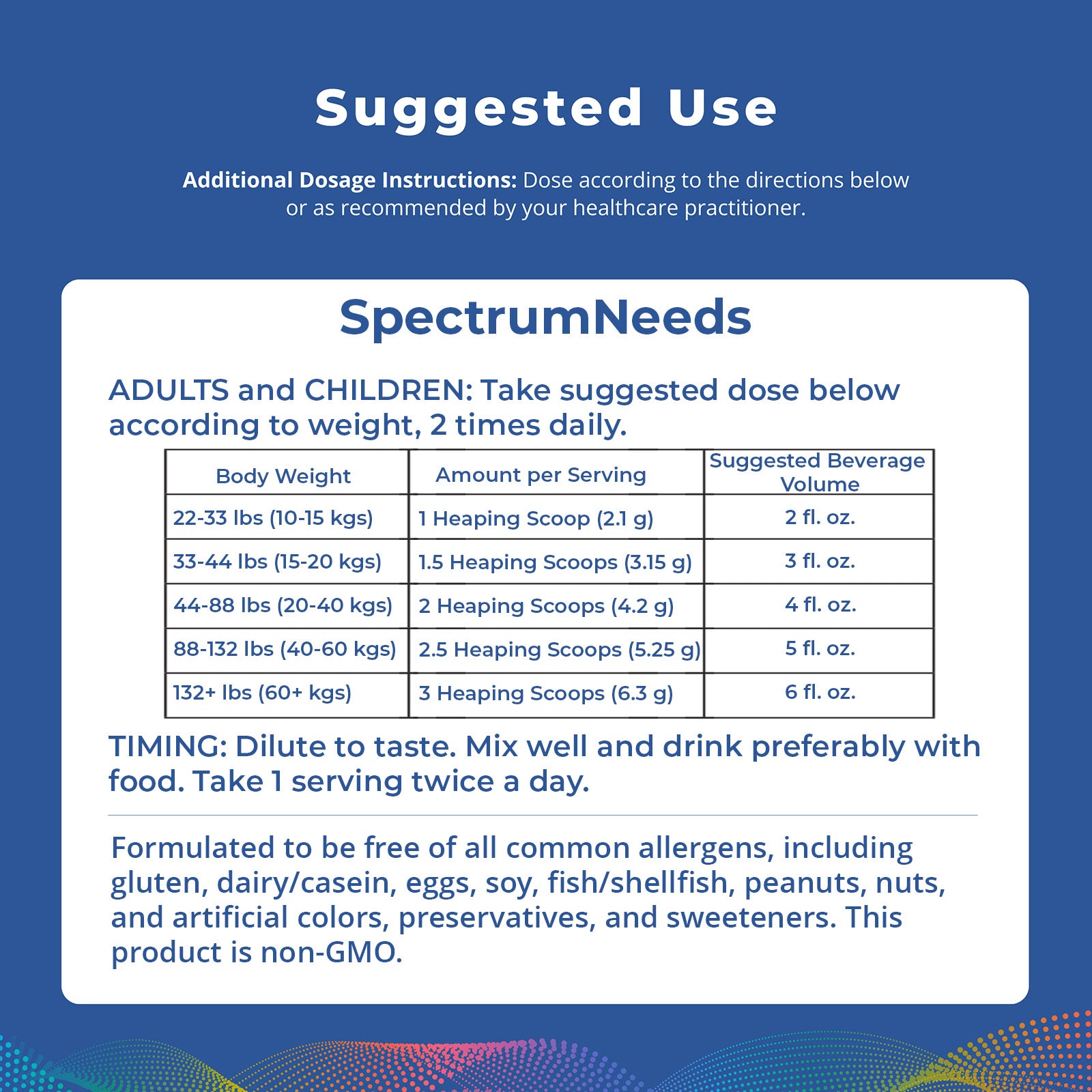SpectrumNeeds 264g, Berry-Flavored Powder