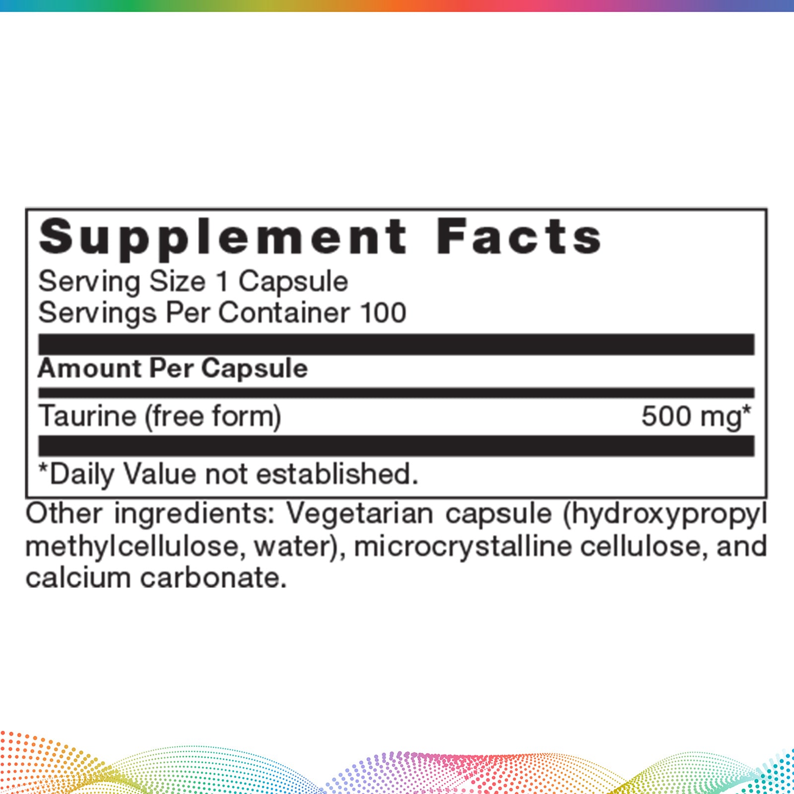 L-Taurine, 100 Capsules