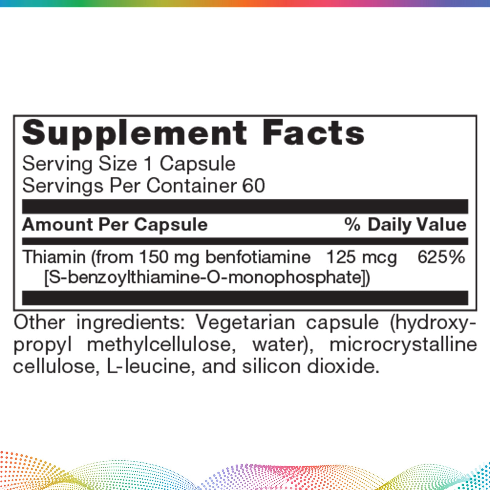 Benfotiamine Vitamin B1, 60 Capsules