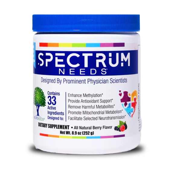 SpectrumNeeds 264g, Berry-Flavored Powder